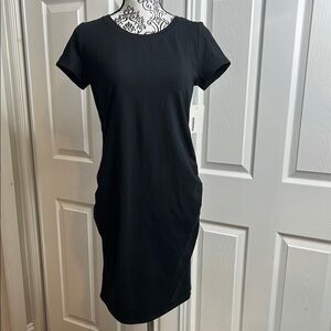 Sonoma Black Maternity Mini Dress Short Sleeve Crew Neck New S
